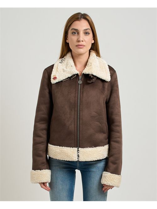 Giubbotto donna Richmond X con collo in pelleccia RICHMOND X | UXA25156GBBROWN